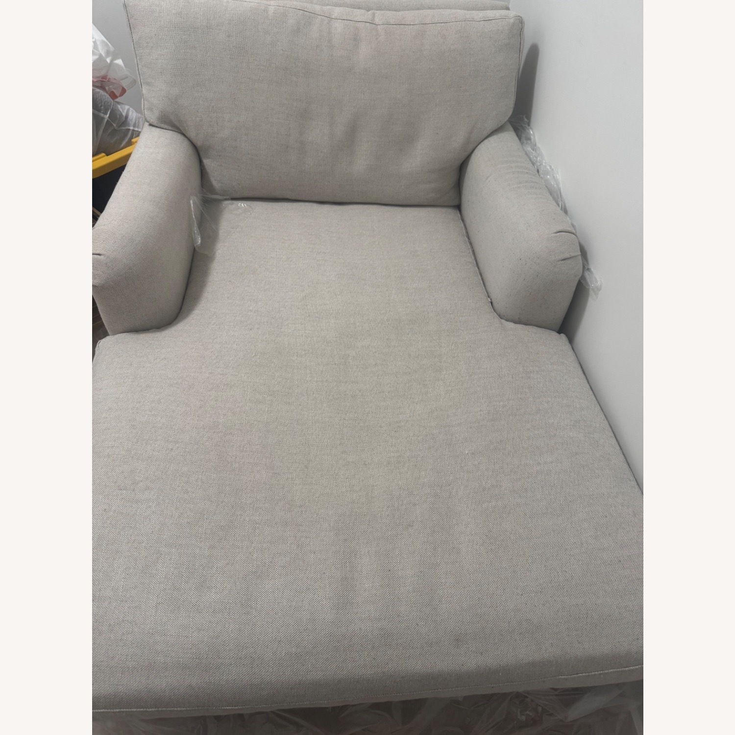 Natural Fabric Chaise Lounge - image-1