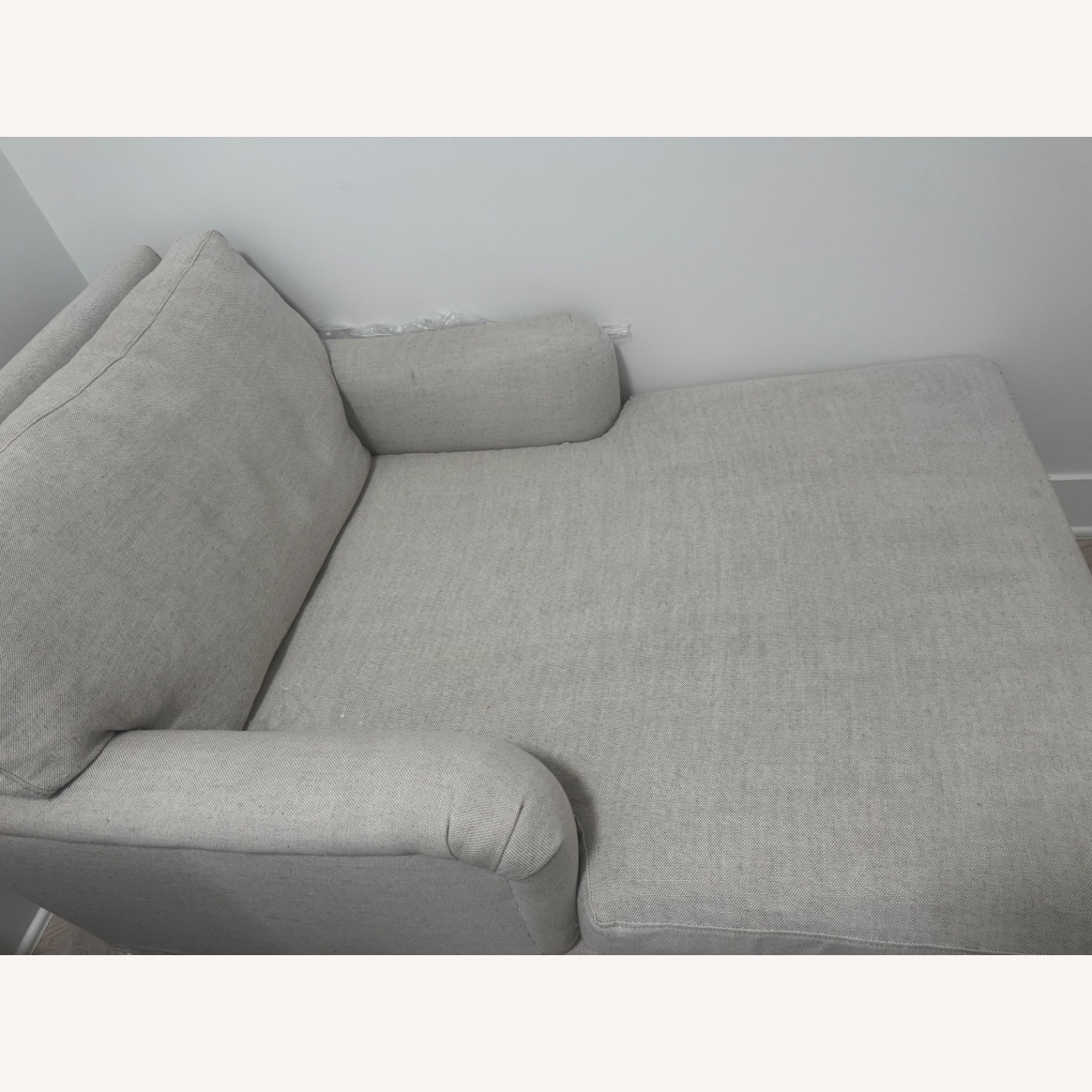 Natural Fabric Chaise Lounge - image-2
