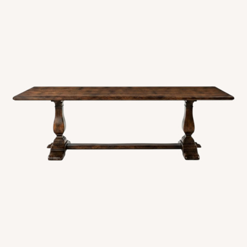 Used Lillian August Natural Wood Rustic Dining Table for sale on AptDeco
