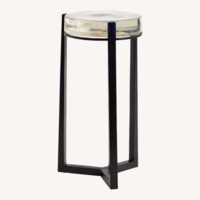 Pottery Barn White and Black Cori Accent Table