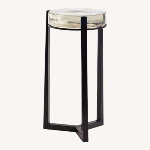 Used Pottery Barn White and Black Cori Accent Table for sale on AptDeco