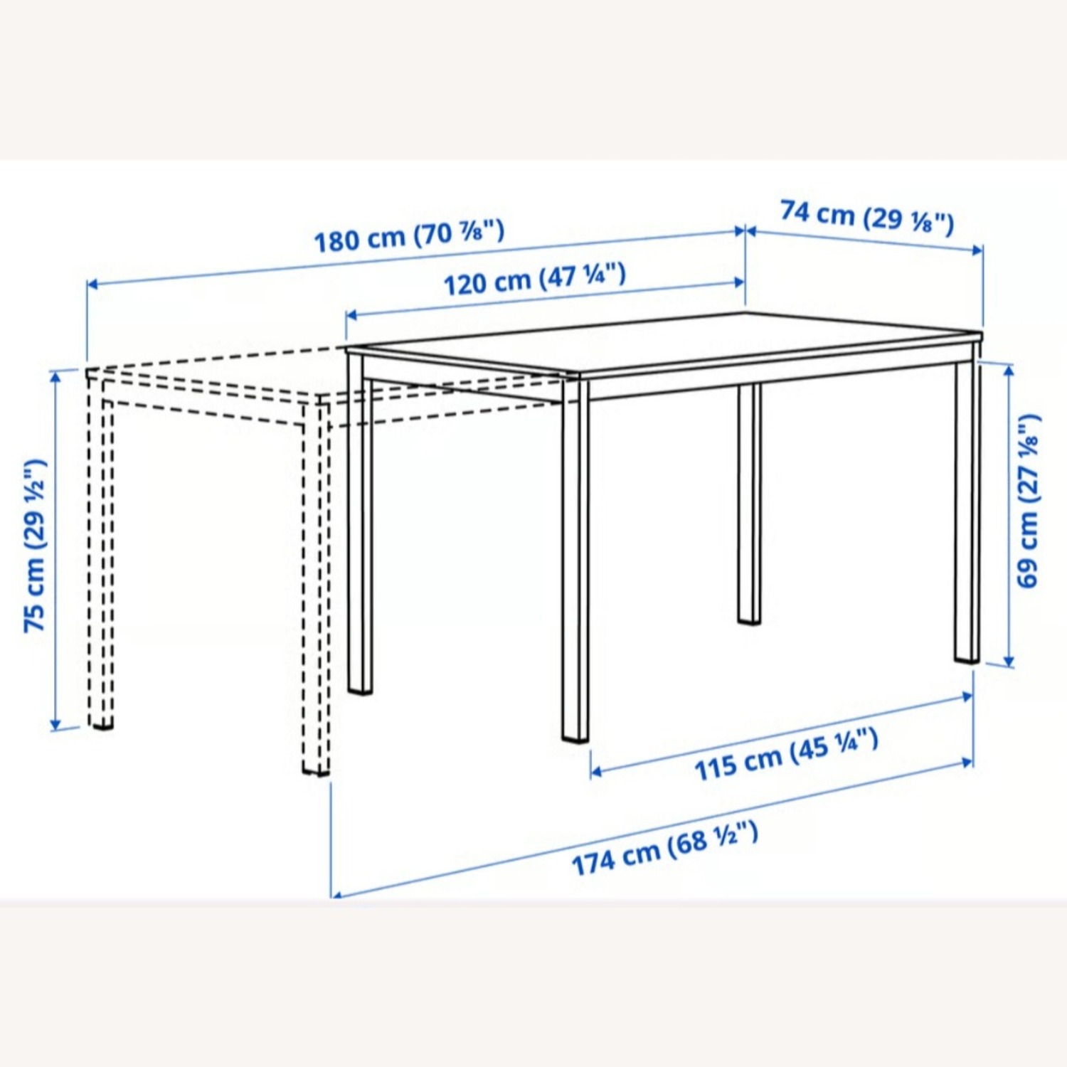 IKEA Tonstad Extendable White Table - image-2