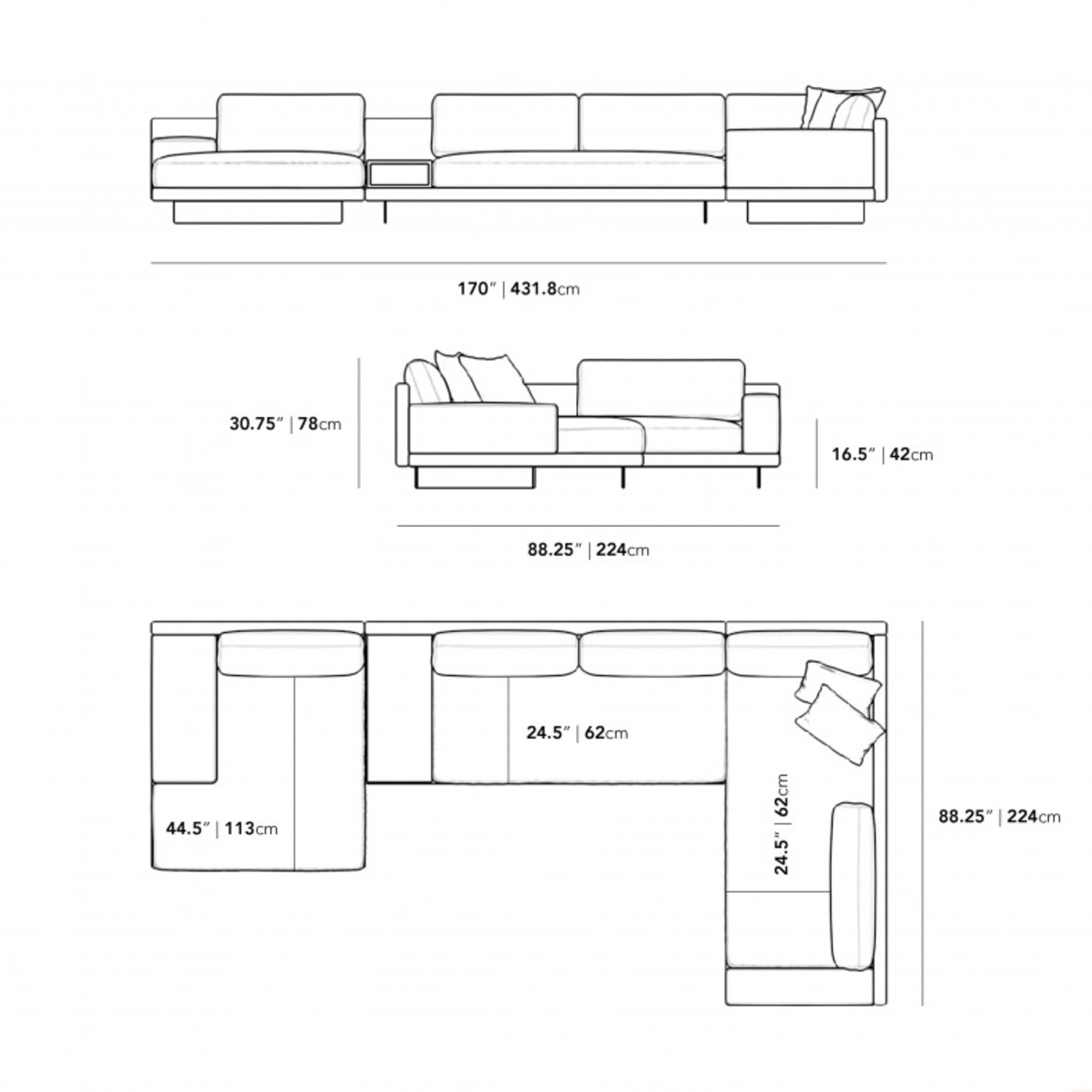 Rove Concepts Dresden 3-piece Sectional (Left) - image-13