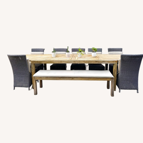 Used Crate & Barrel Teak Wood Patio Furniture for sale on AptDeco