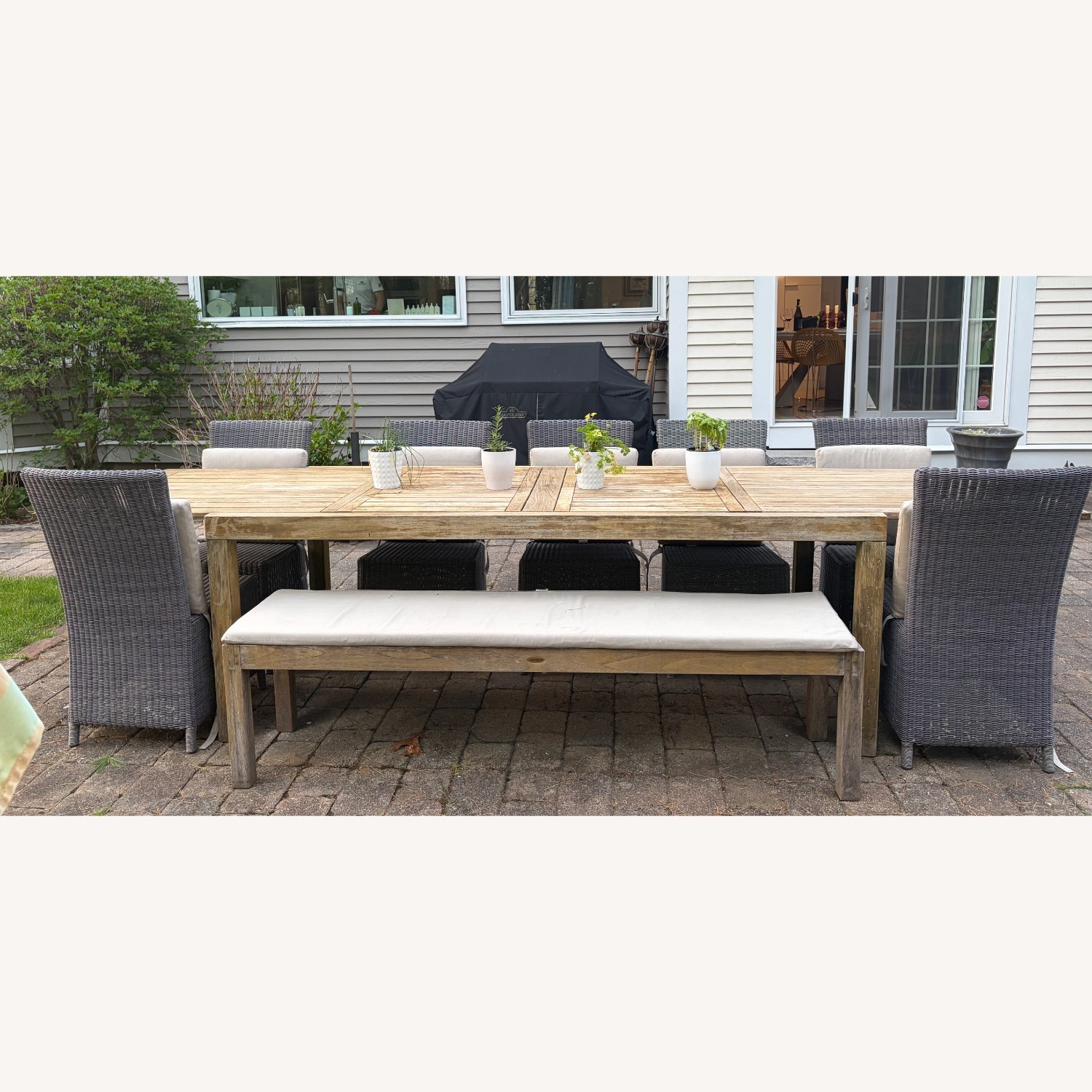 Crate & Barrel Teak Wood Patio Furniture - image-10