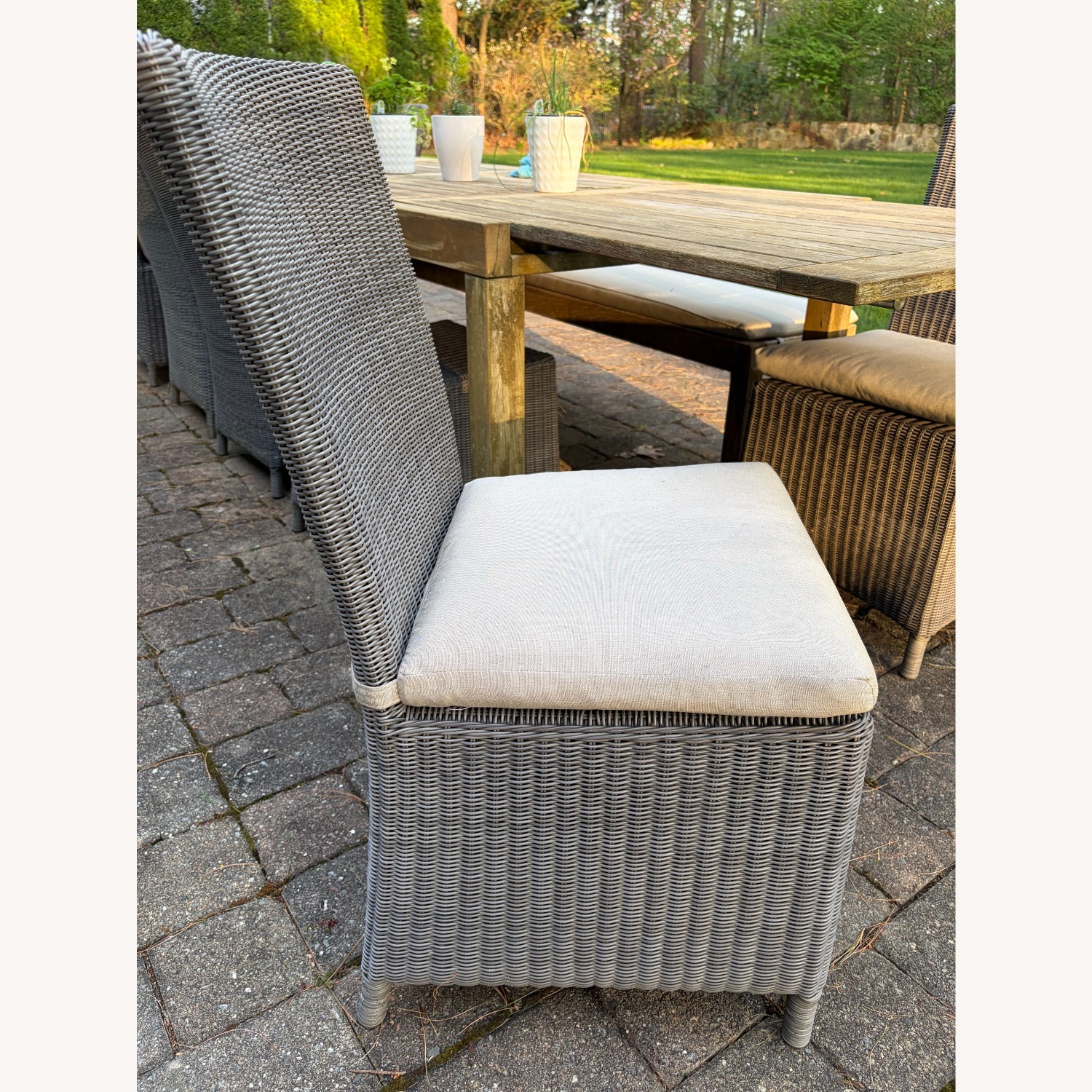 Crate & Barrel Teak Wood Patio Furniture - image-8