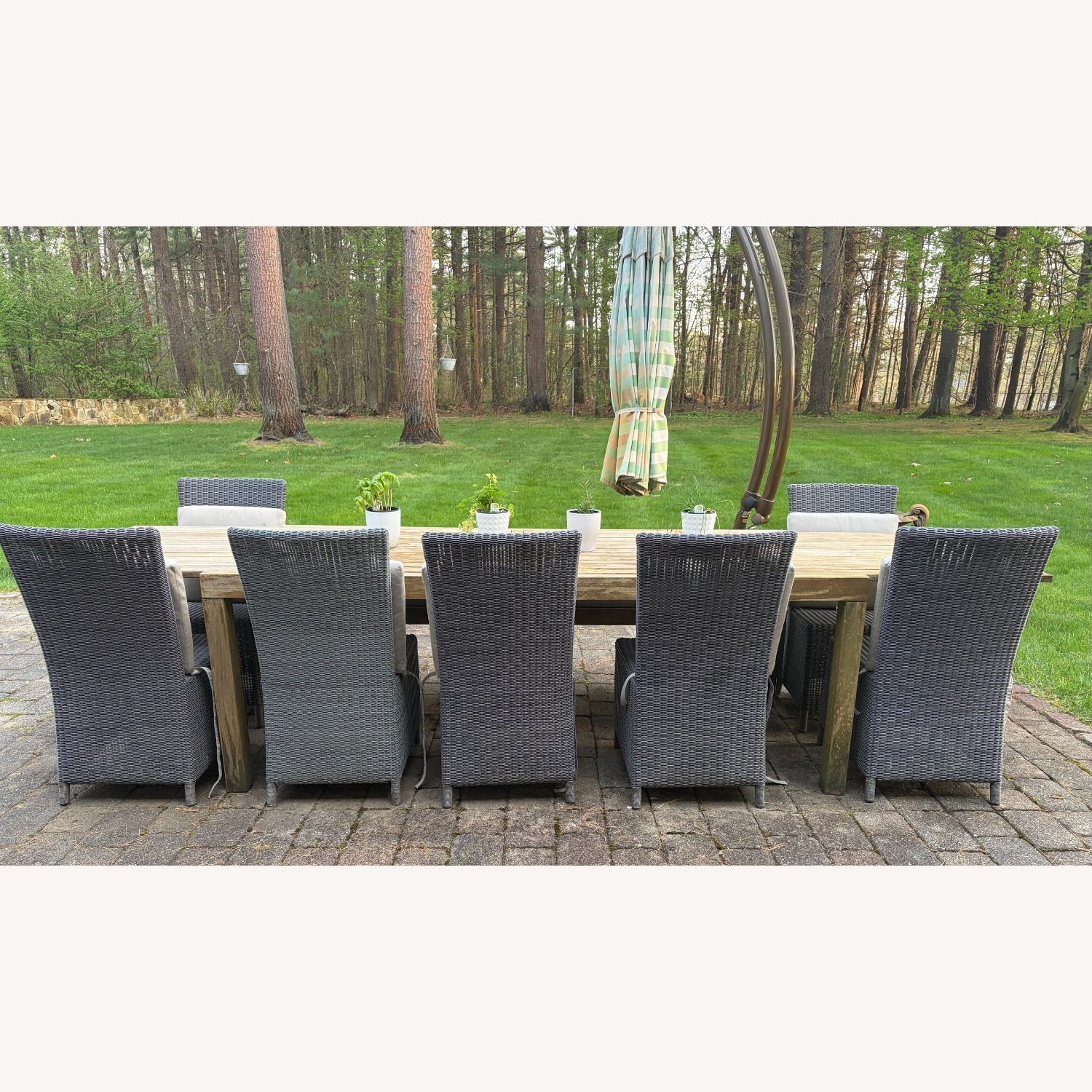 Crate & Barrel Teak Wood Patio Furniture - image-3