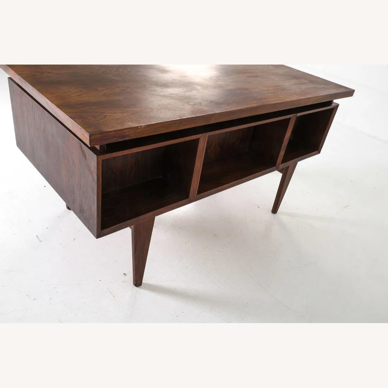 Vintage/Antique Dark Brown Wood Desk - image-1