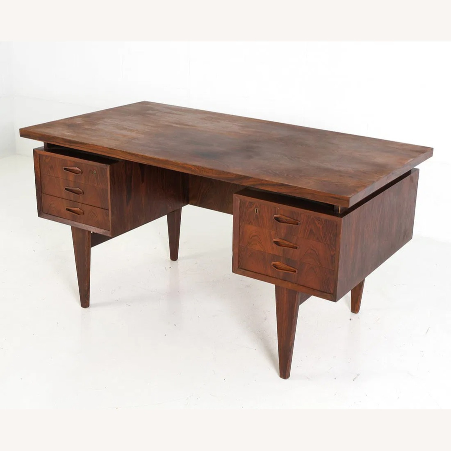Vintage/Antique Dark Brown Wood Desk - image-4
