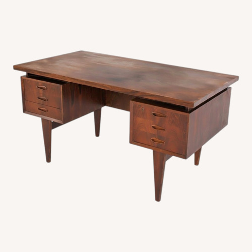 Used Vintage/Antique Dark Brown Wood Desk for sale on AptDeco