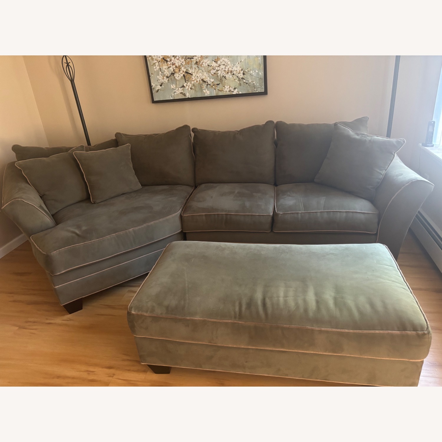 Raymour & Flanigan Green 2 Piece Sectional - image-1