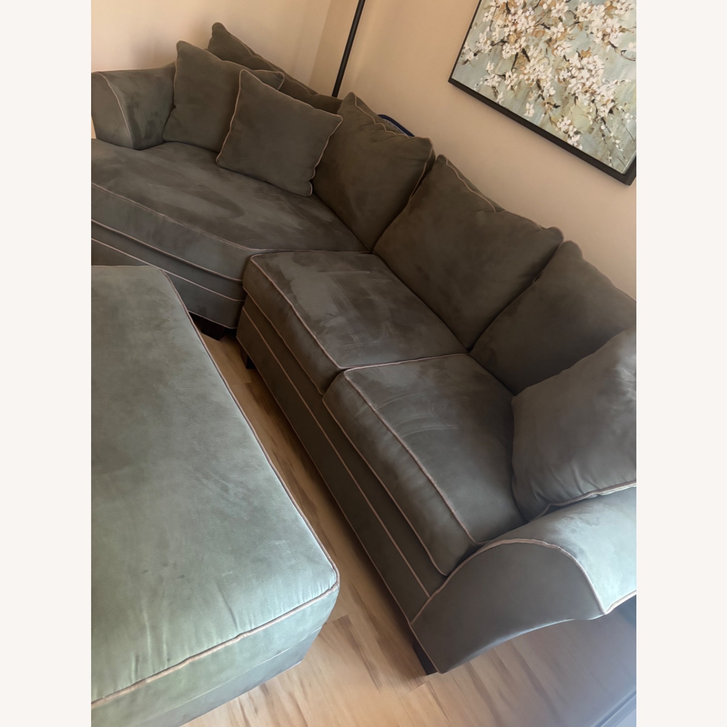 Raymour & Flanigan Green 2 Piece Sectional - image-2