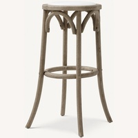 Restoration Hardware Madeleine Black Wood Stools