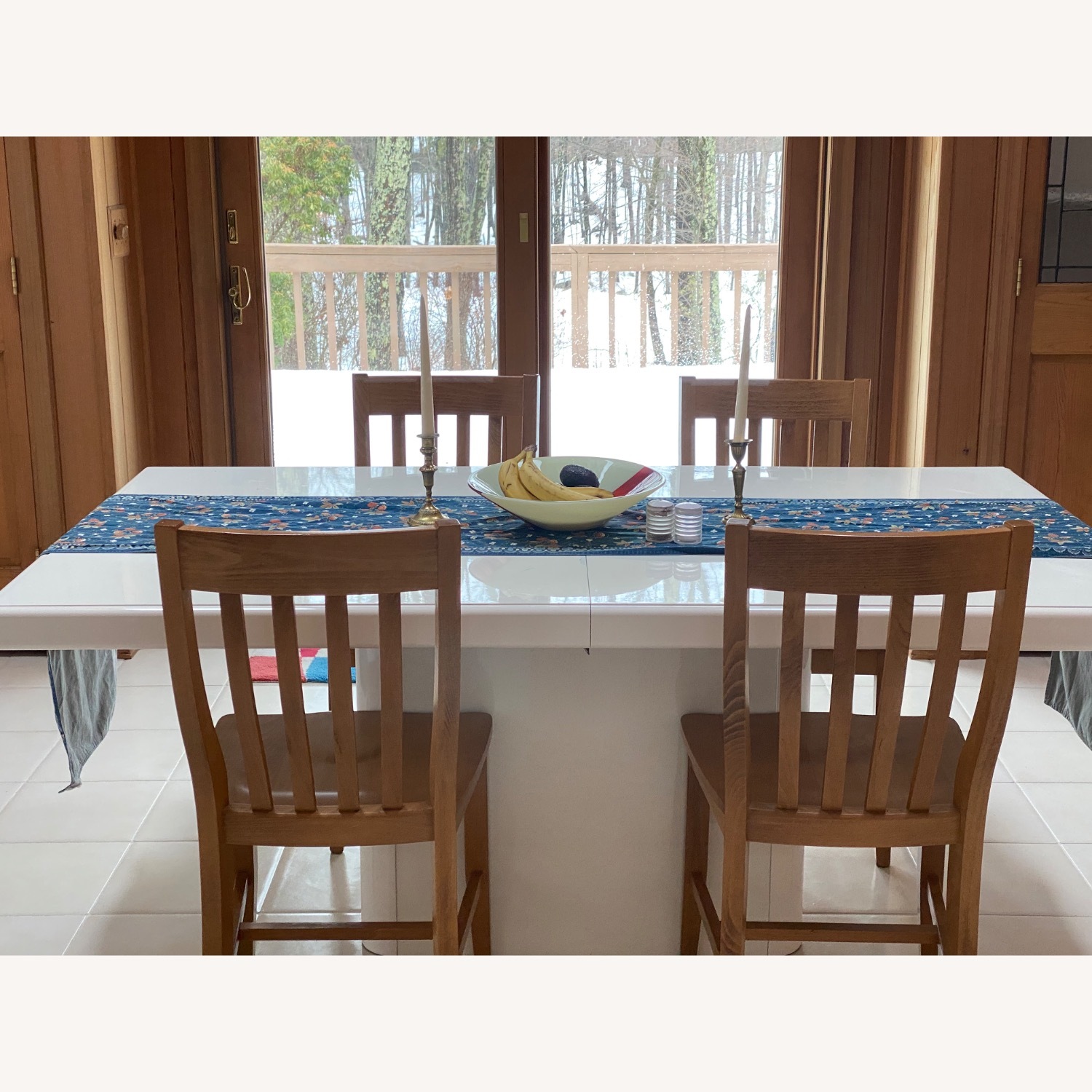 Vintage/Antique White Lacquer Dining Table - image-7