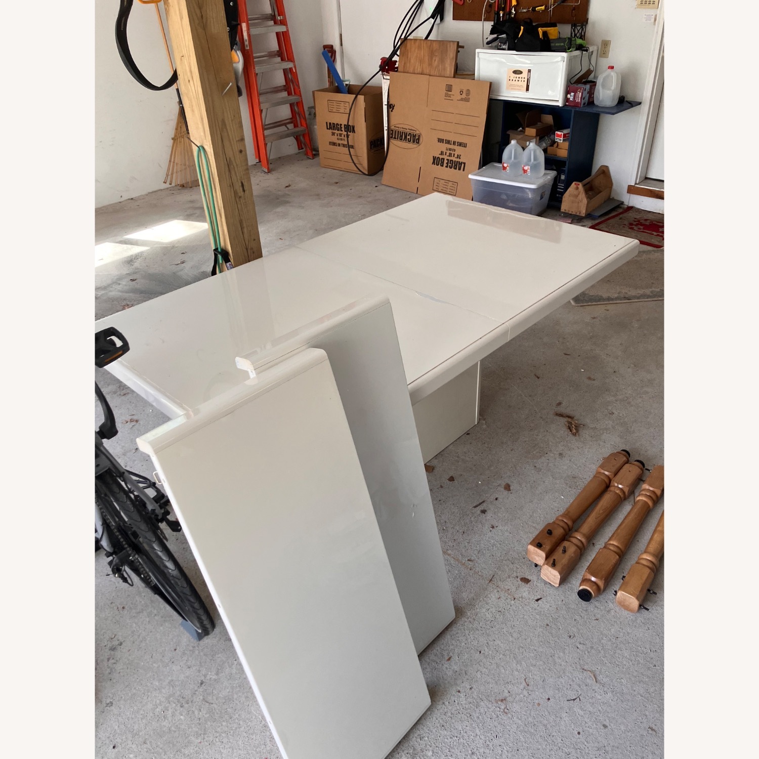 Vintage/Antique White Lacquer Dining Table - image-3
