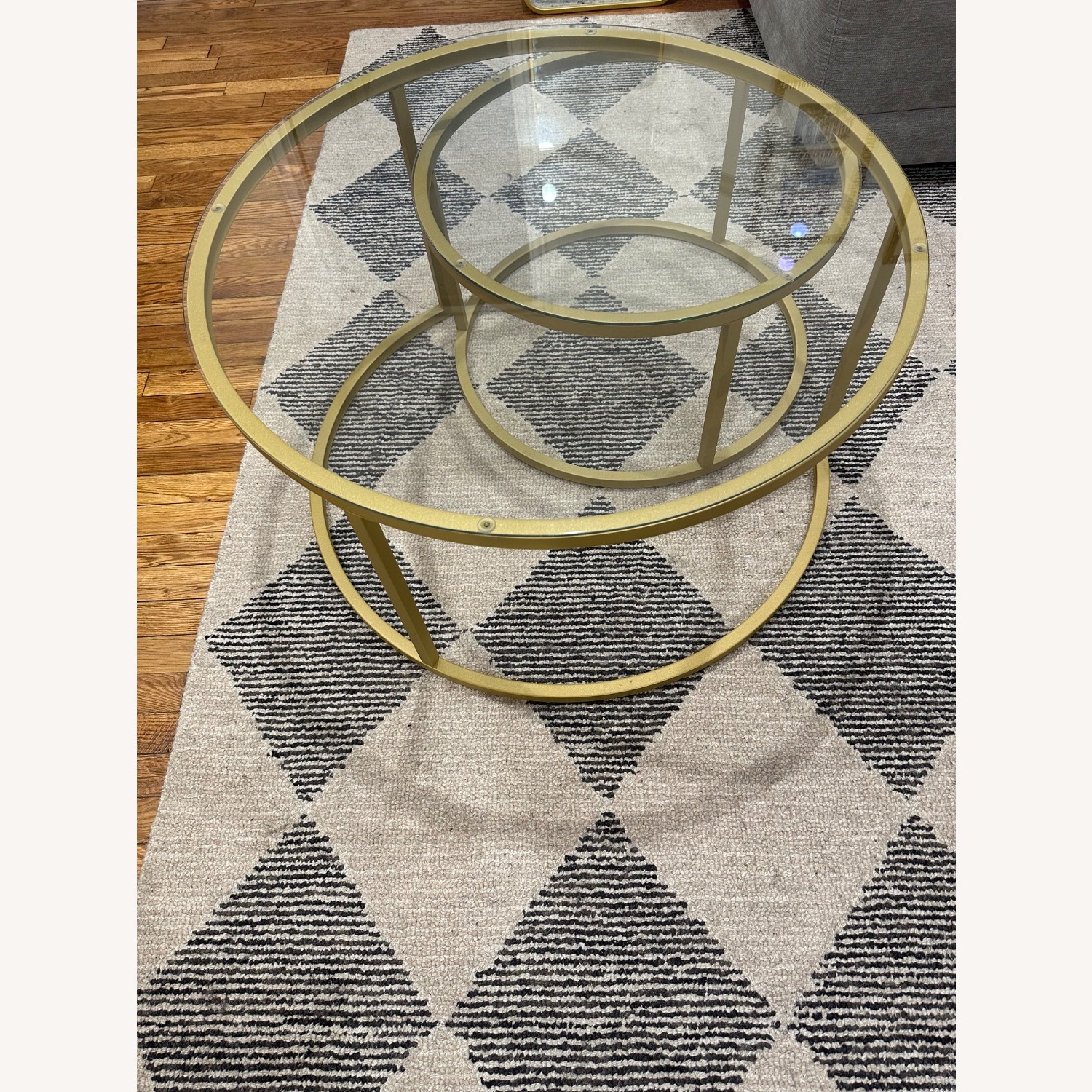Gold Metal Coffee Table - image-2