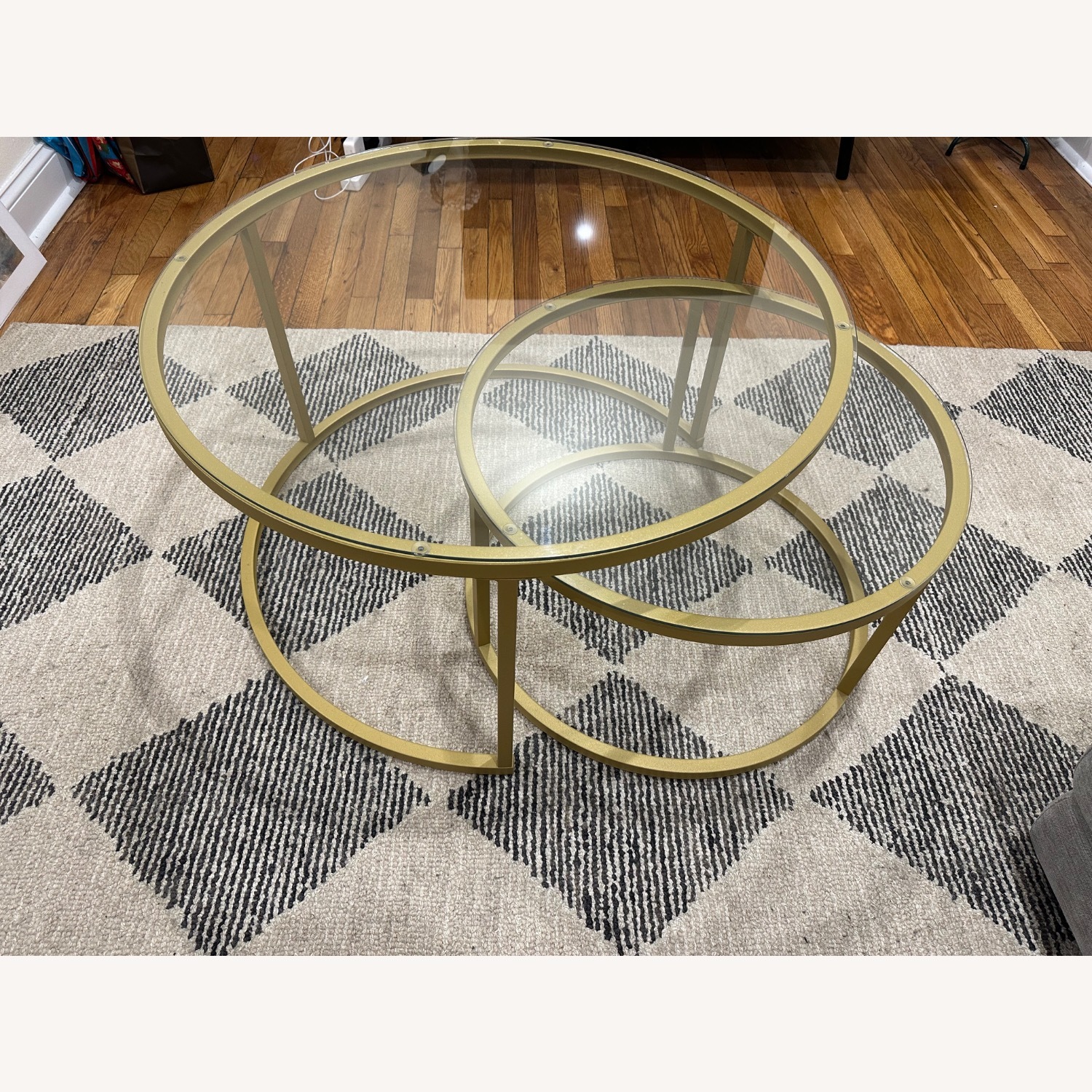 Gold Metal Coffee Table - image-1