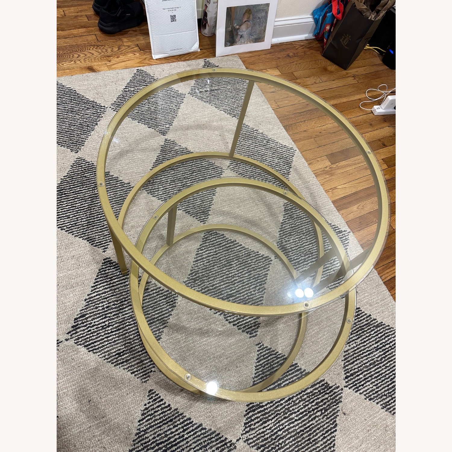 Gold Metal Coffee Table - image-3