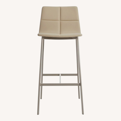 Used Blu Dot Cream Leather Between Us Stool, Set of 2  for sale on AptDeco