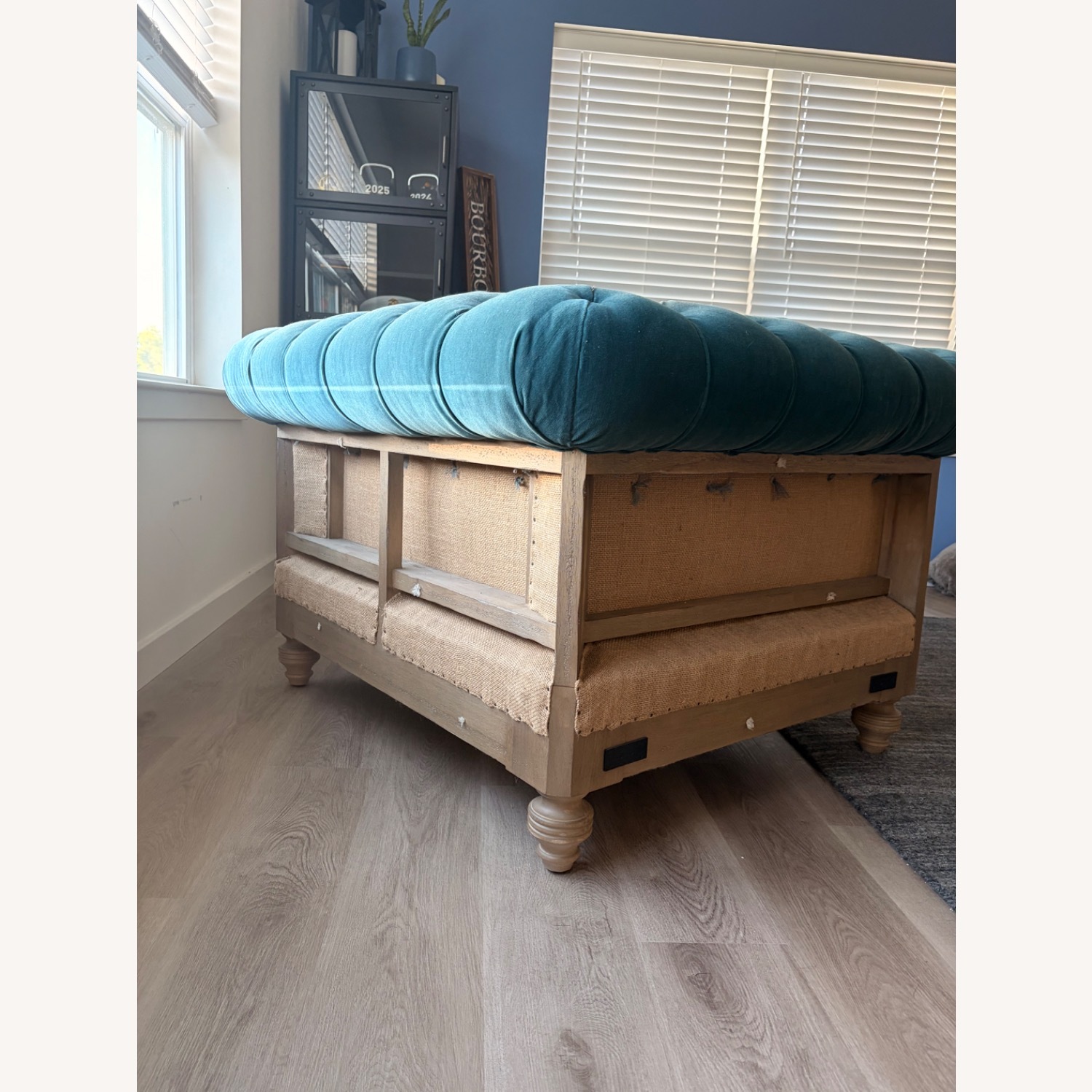 Restoration Hardware Blue Velvet Accent Chair - image-3