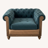 Restoration Hardware Blue Velvet Accent Chair