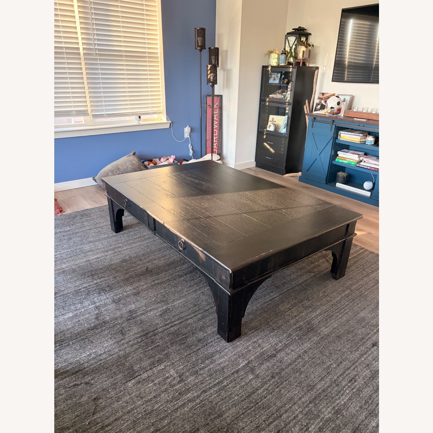 Arhaus Black Wood Coffee Table - image-1