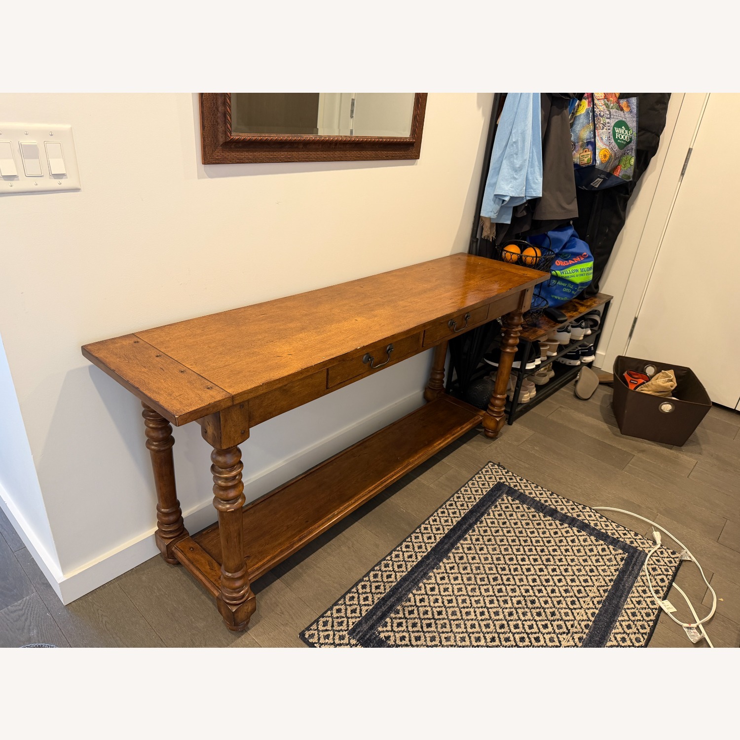 Pottery Barn Light Brown Wood Buffet Table - image-4