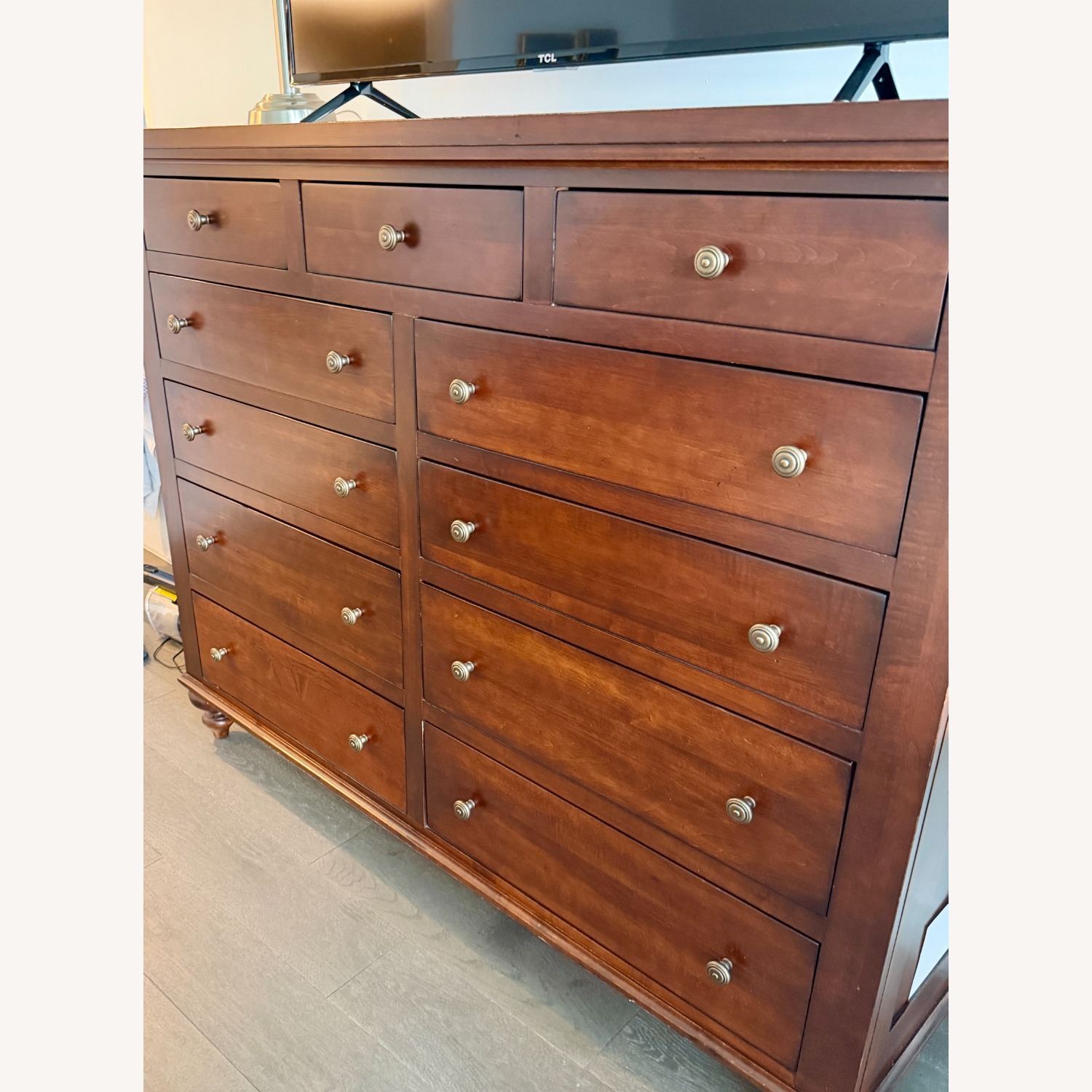 Dark Brown Wood Dresser - image-2