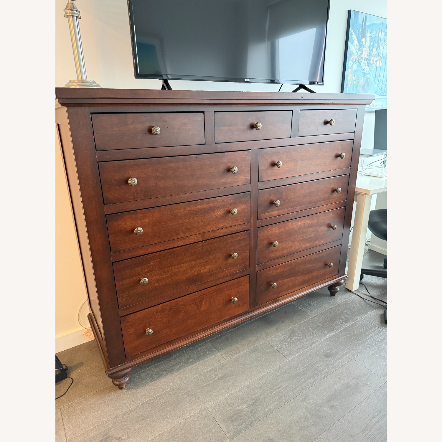 Dark Brown Wood Dresser - image-3