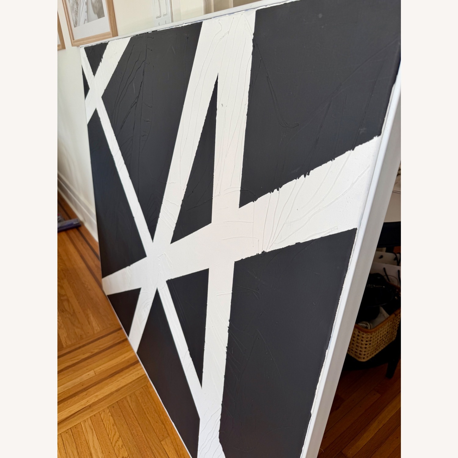 Black and White Abstract Canvas Wall Art - image-2