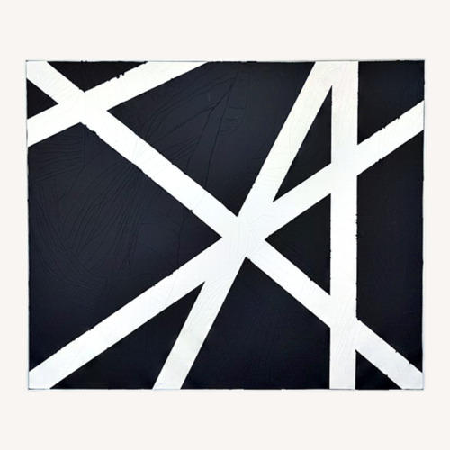 Used Black and White Abstract Canvas Wall Art for sale on AptDeco