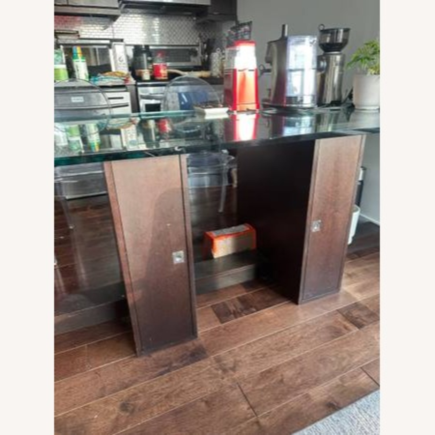 Dark Brown Glass Dining Table - image-2