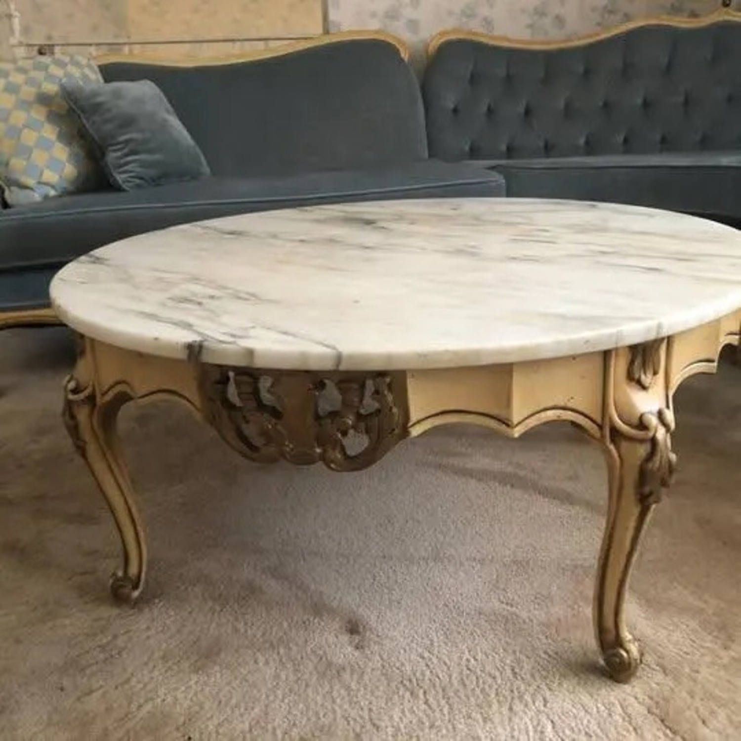 Vintage/Antique White Coffee Table - image-4