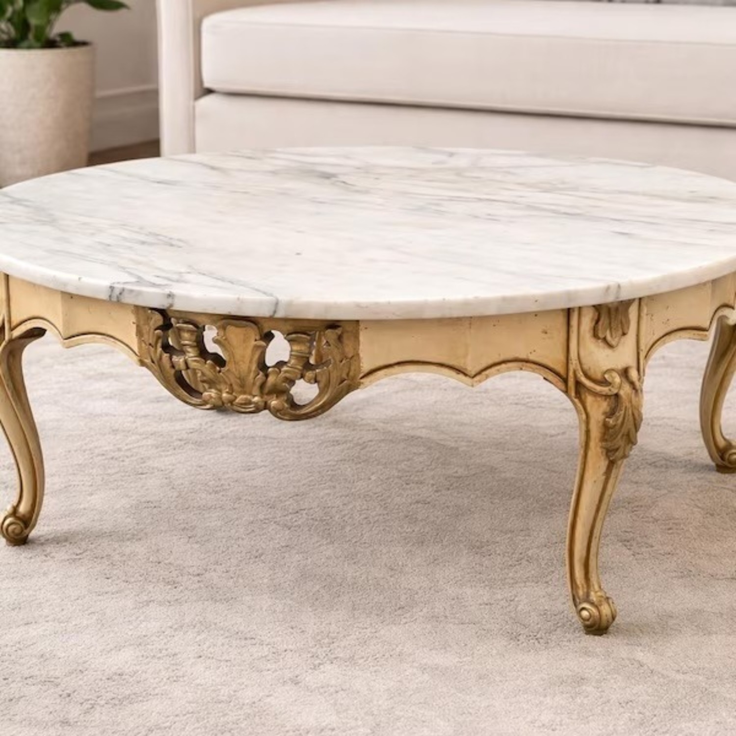 Vintage/Antique White Coffee Table - image-1