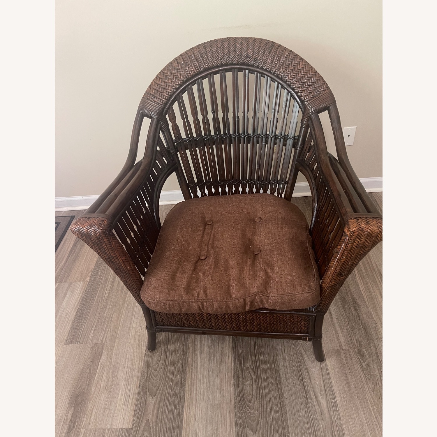 Pier 1 Imports Dark Brown Wicker Chair - image-1