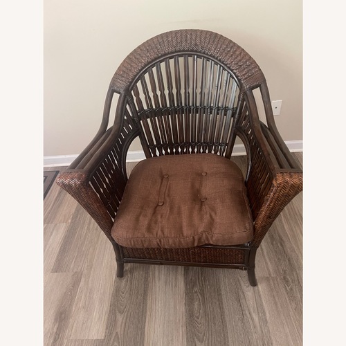 Used Pier 1 Imports Dark Brown Wicker Chair for sale on AptDeco