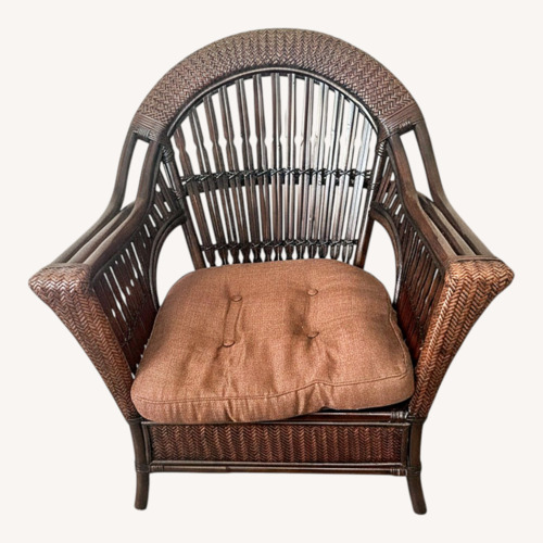 Used Pier 1 Imports Dark Brown Wicker Chair for sale on AptDeco
