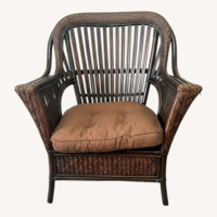 Pier 1 Imports Dark Brown Rattan Ottoman