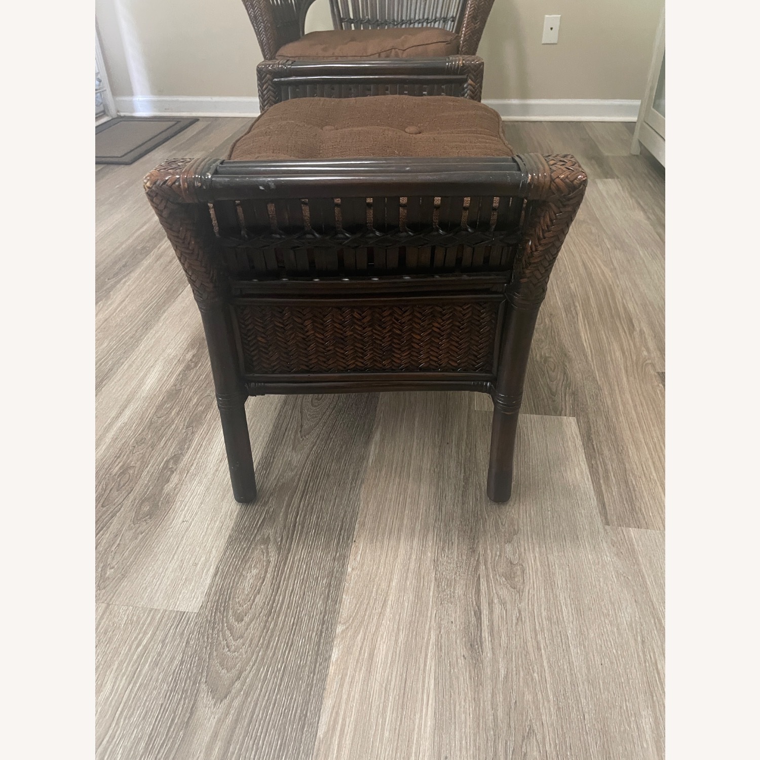 Pier 1 Imports Dark Brown Rattan Ottoman - image-3