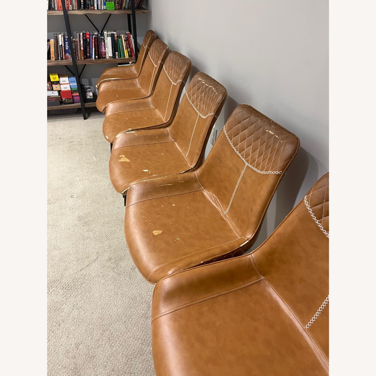Amazon Hamilton Orange Leather Dining Chairs - image-3