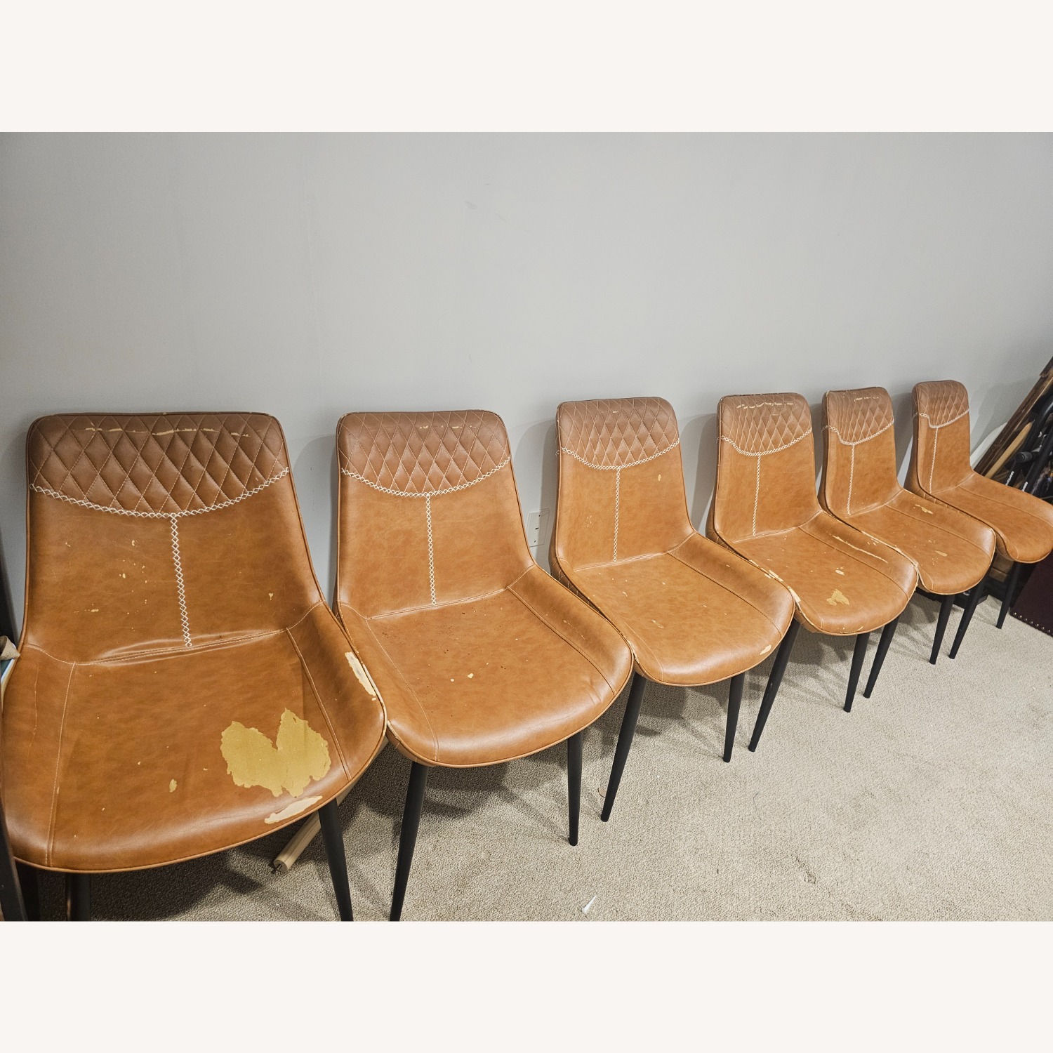 Amazon Hamilton Orange Leather Dining Chairs - image-2