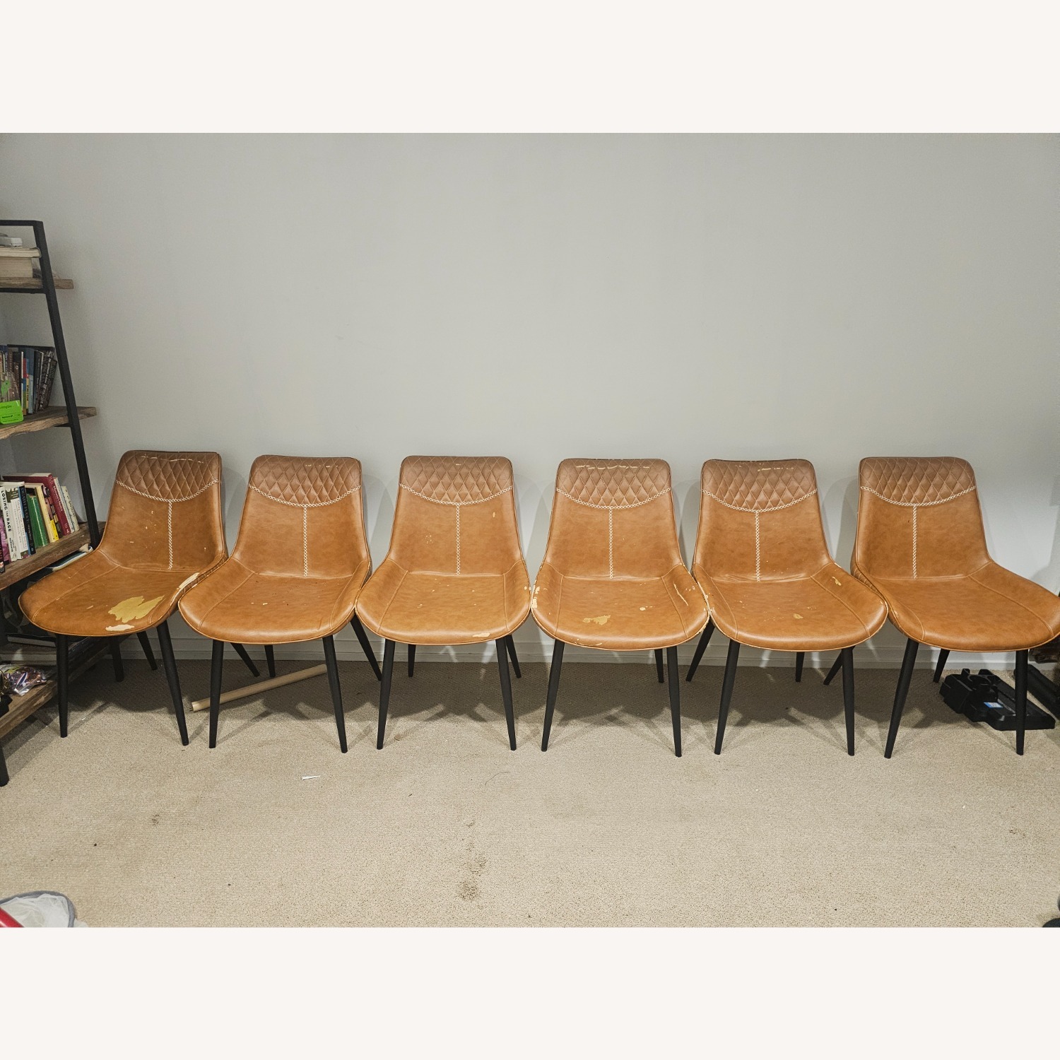 Amazon Hamilton Orange Leather Dining Chairs - image-1