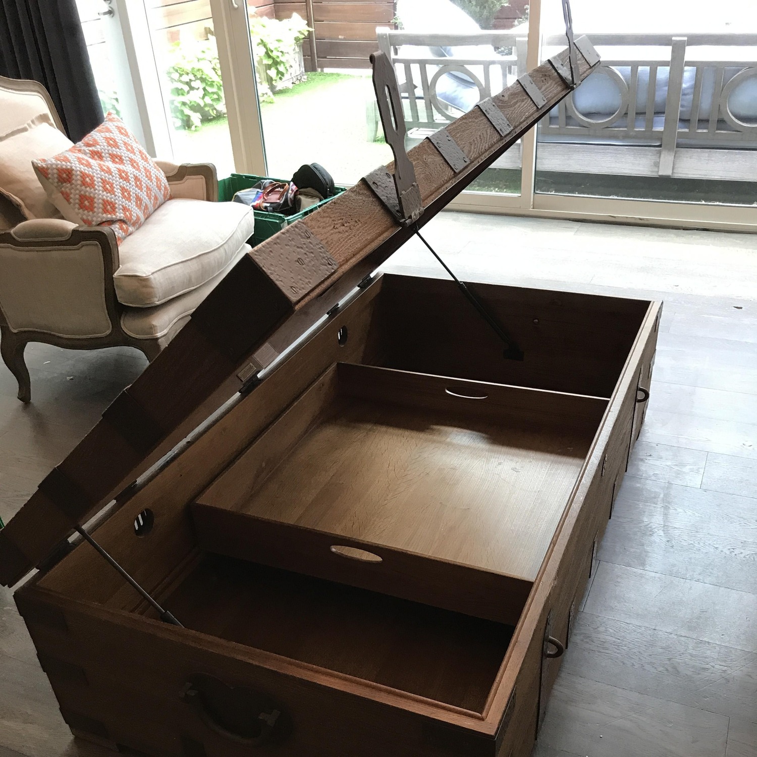Restoration Hardware Heirloom Coffee Table Trunk - image-9