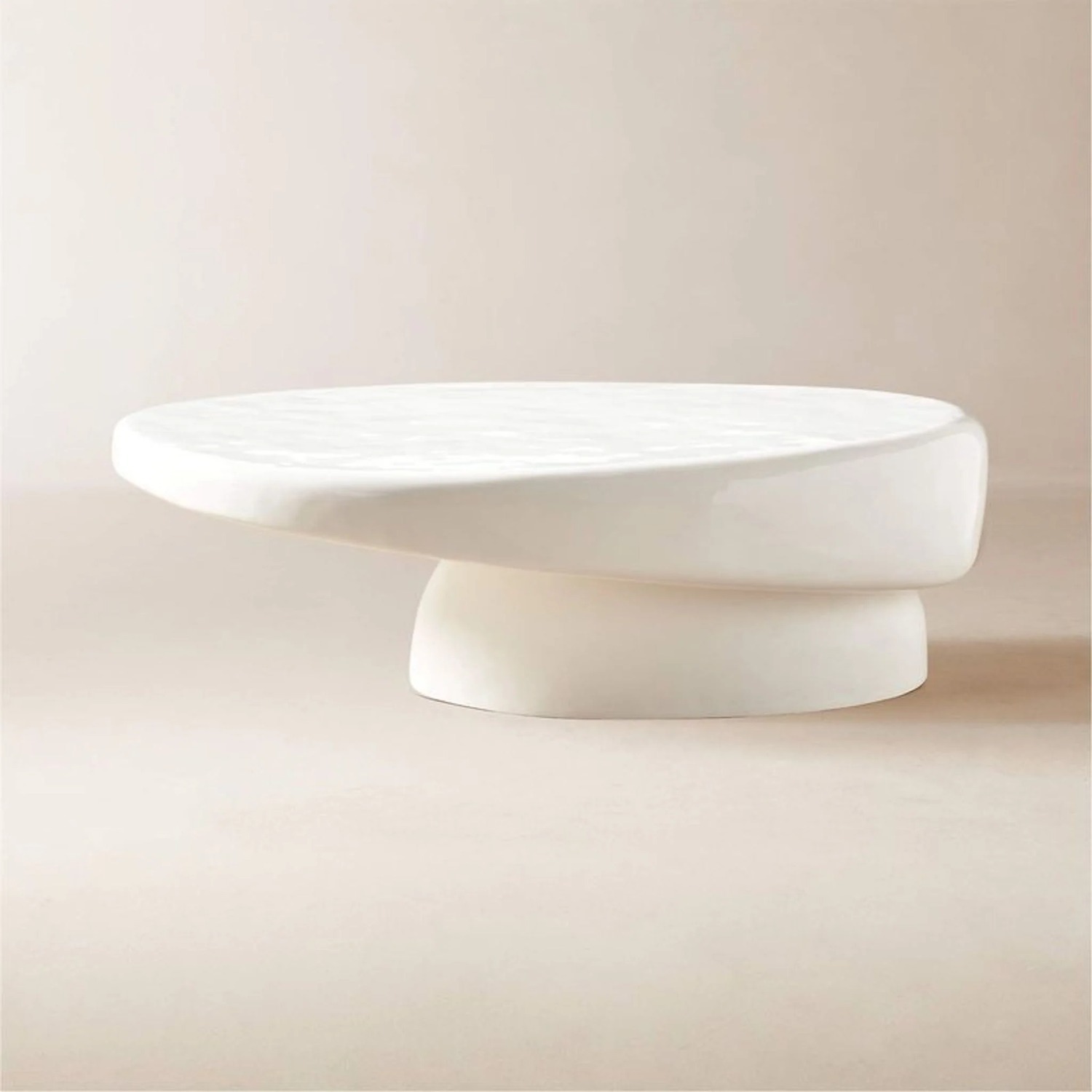 CB2 Caleb Zipperer White Concrete Coffee Table - image-1