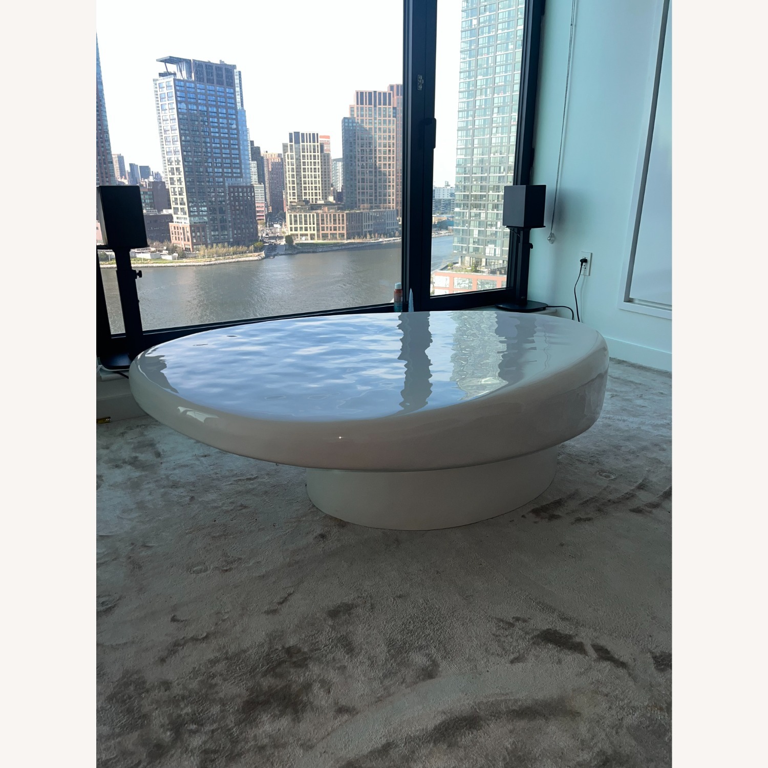 CB2 Caleb Zipperer White Concrete Coffee Table - image-7