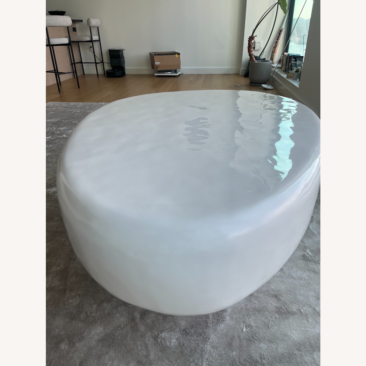 CB2 Caleb Zipperer White Concrete Coffee Table - image-5