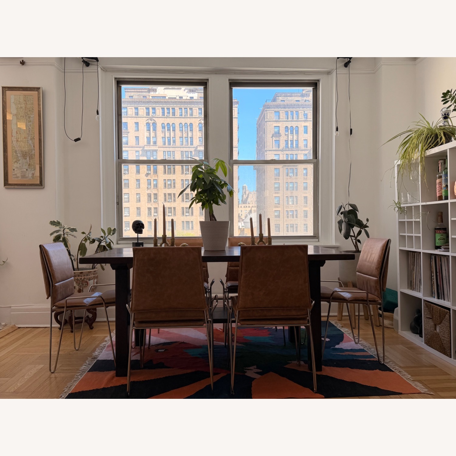 CB2 Sottile Brown Leather Chrome Chairs - image-3