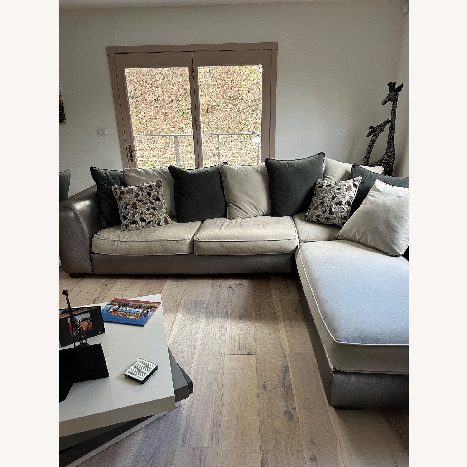 Light Gray Fabric 2 Piece Sectional - image-2