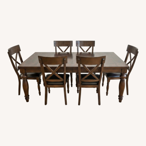 Used Jordan's Furniture Dark Brown Wood Dining Sets for sale on AptDeco
