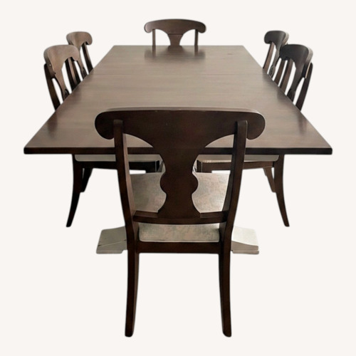 Used Ethan Allen Dark Brown Dining Table for sale on AptDeco